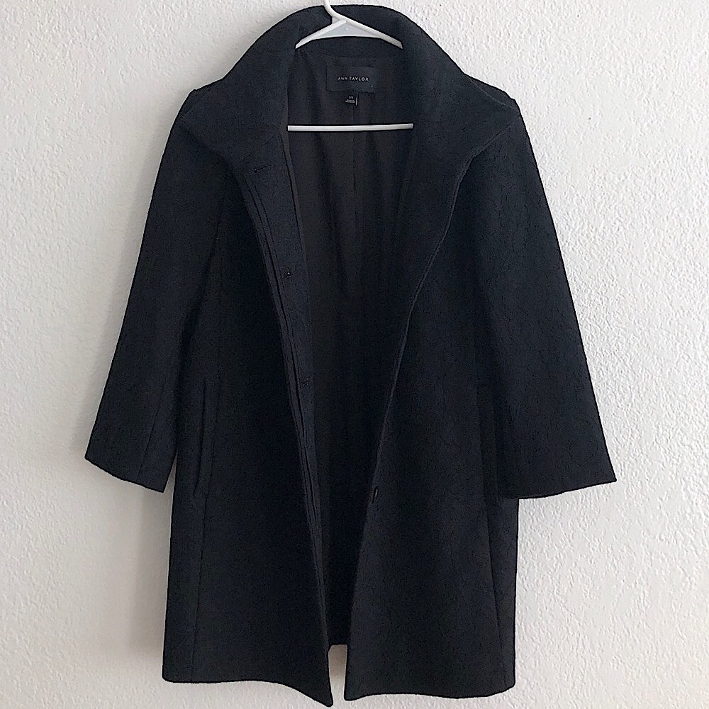 Ann Taylor Jacket Detail 3/4 Sleeve Button Front